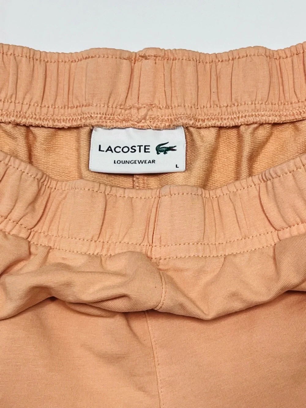 Lacoste Peach Lounge Pants Joggers Elastic Waist Logo Size L - Picture 2 of 11